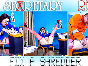 SEXRETARY. Secretary, repairman increased by shredder.